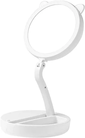 ZWFENG Makeup Mirror, Portable Folding Desktop Double Mirror, Dormitory Students Storage Princess Mirror.